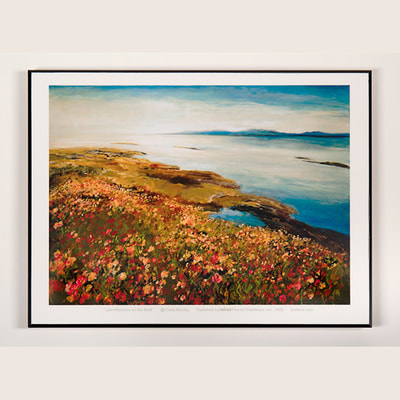 Example, Float Mounted Open Edition on Paper, "Late Afternoon on the Bluff" by Coral Barclay