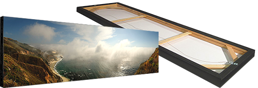 Photographic Panoramic Canvas, front and back